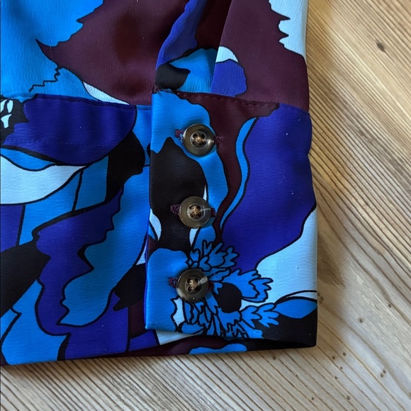 Who What Wear 2 Piece Set Button up & Joggers Blue multi Floral Size L NWT - Picture 8 of 16